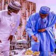 Buhari and Matawalle check the GOLD Bars and Precious Stones from Zamfara