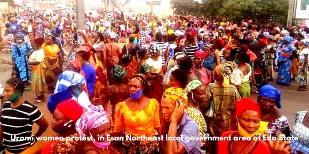 Uromi women protest, in Esan Northeast local government area of Edo State Photo