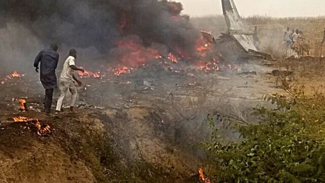 Scene of the plane crash photo