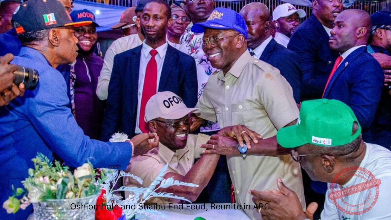 Oshiomhole and Shaibu End Feud, Reunite in APC