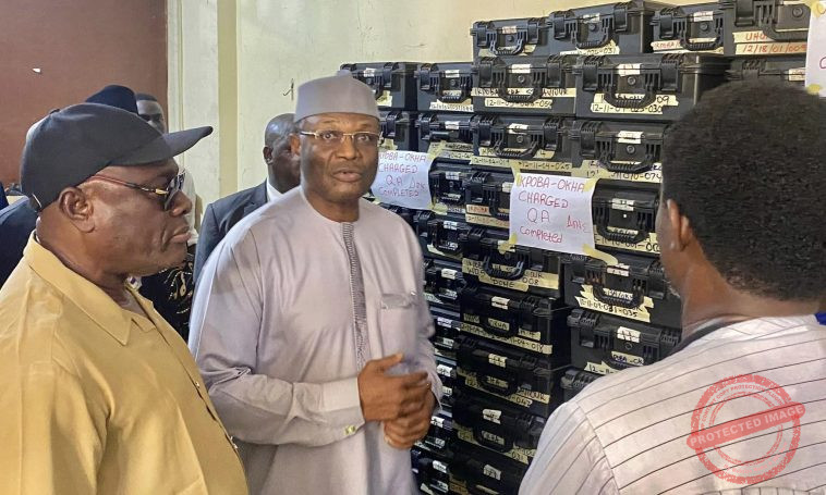 Mahmood Yakubu INEC Chairman Arrived in Benin