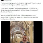 U.S. Senator Vows Sanctions Against Nigerian Officials Over Christian Killings, Commends Trump for CPC Designation